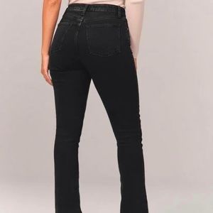 Abercrombie and Fitch black straight leg jeans with ankle slit